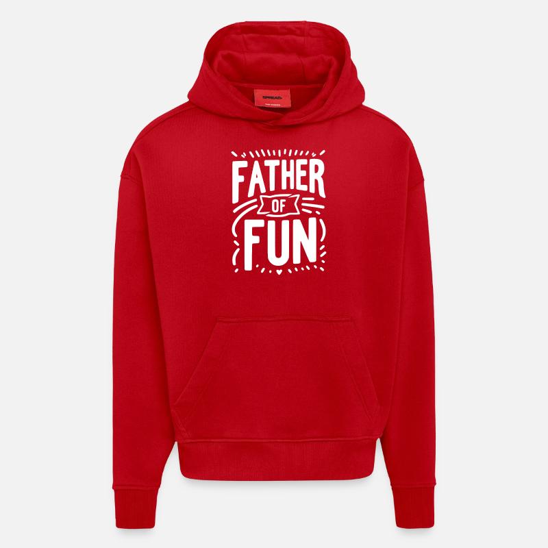 Père du plaisir - Sweat à capuche bio épais oversize fabriqué en UE - rouge