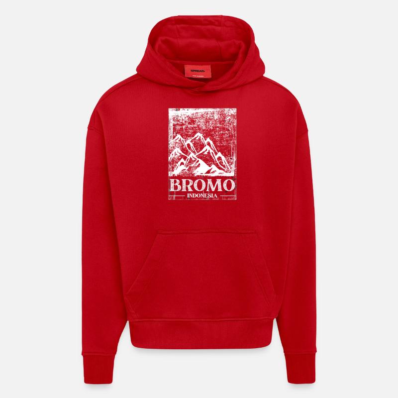 Mount Bromo, Indonesia - Hoodie- made by SPREAD - red