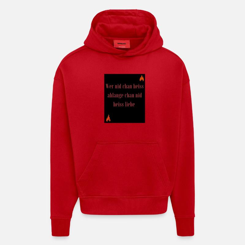 Du piment pour la vie - Sweat à capuche bio épais oversize fabriqué en UE - rouge
