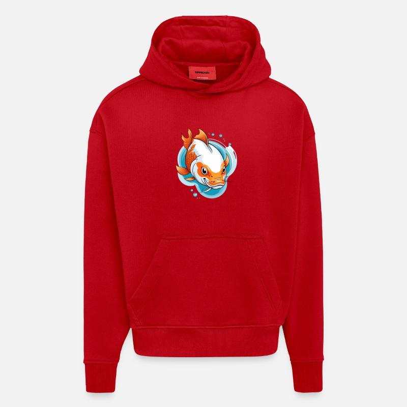 Koi Karpfen Farbexplosion Illustration - Hoodie- made by SPREAD  - Rot