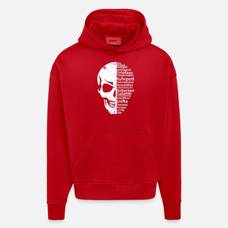 Ruhrpottskull - Hoodie- made by SPREAD  - Rot
