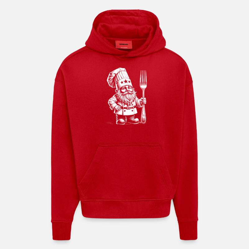 Cuire - Sweat à capuche bio épais oversize fabriqué en UE - rouge