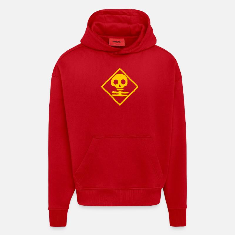 Mort blanche Finlande - Sweat à capuche bio épais oversize fabriqué en UE - rouge