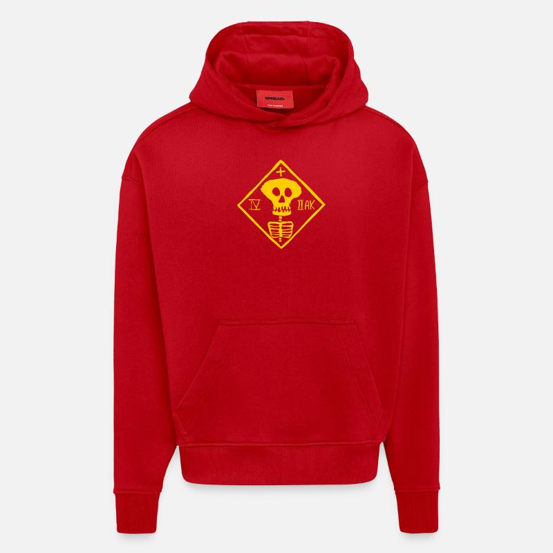 Mort blanche Finlande - Sweat à capuche bio épais oversize fabriqué en UE - rouge