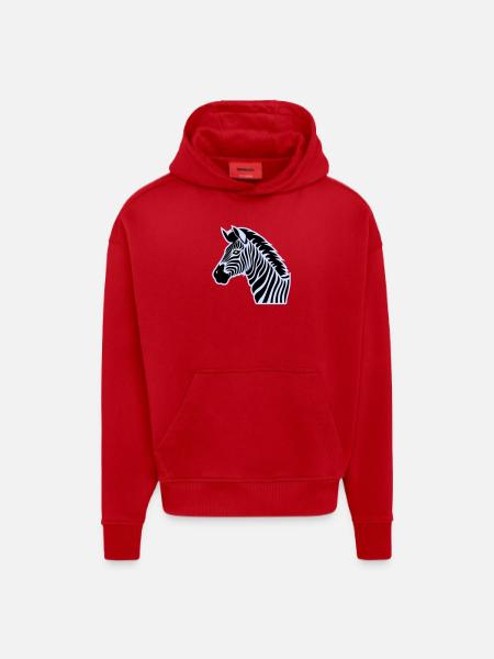 zebra - Hoodie- made by SPREAD - red