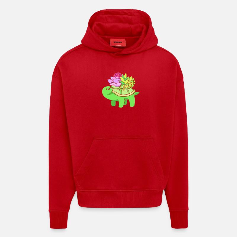 Plante Cactus Cactus - Sweat à capuche bio épais oversize fabriqué en UE - rouge