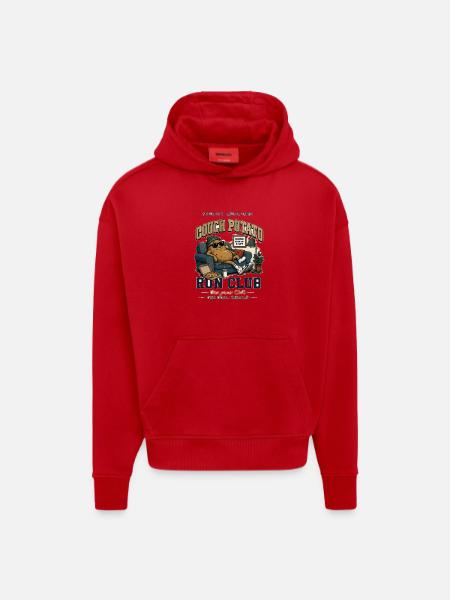 Club de course Couch Potato - Sweat à capuche bio épais oversize fabriqué en UE - rouge