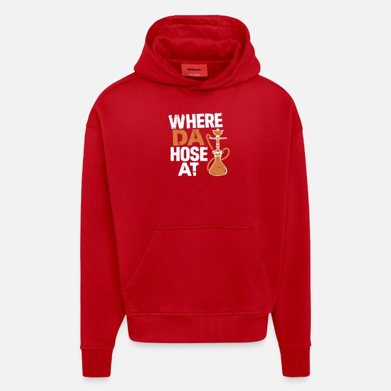 Relaxed hookah design - Hoodie- made by SPREAD  - red