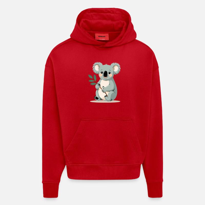 Kleiner Koala mit Blattzweig - Hoodie- made by SPREAD  - Rot
