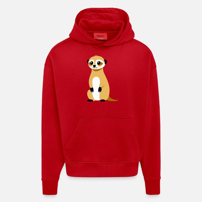 Suricate - Sweat à capuche bio épais oversize fabriqué en UE - rouge