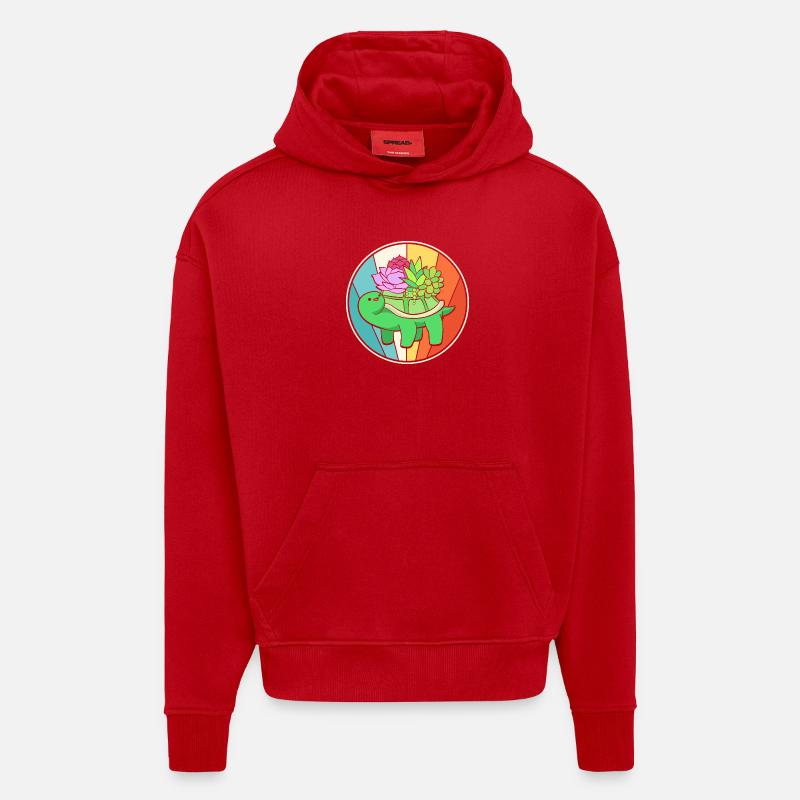 Cactus Plante Cactus - Sweat à capuche bio épais oversize fabriqué en UE - rouge
