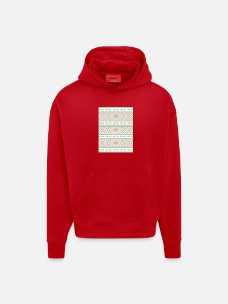 Stylish Boho Vibe Tribal Pastel Geometry - Hoodie- made by SPREAD - red