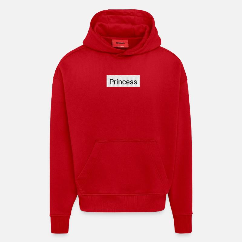 Princesse - Sweat à capuche bio épais oversize fabriqué en UE - rouge