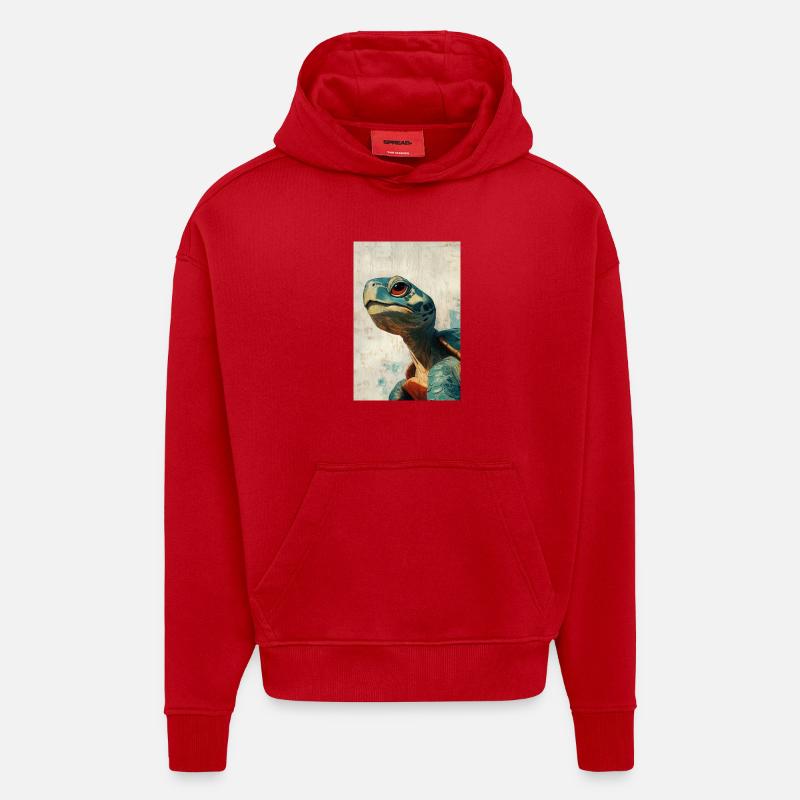 Illustration einer Schildkröte - Hoodie- made by SPREAD - Rot