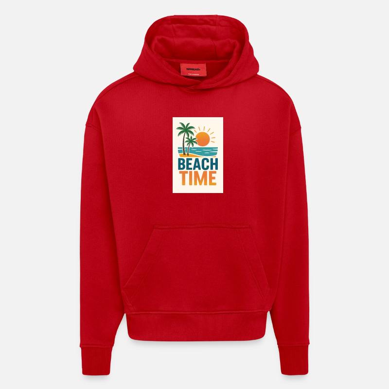 Beach Time - Palmen - Hoodie- made by SPREAD  - Rot