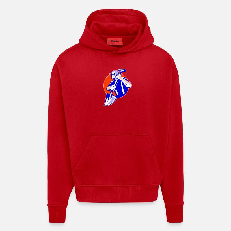 Arbeiter - Hoodie- made by SPREAD  - Rot
