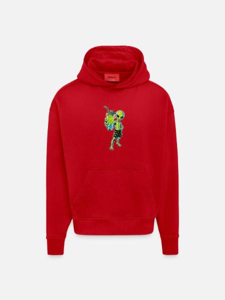 Alien Cocktail Party - Hoodie- made by SPREAD  - red