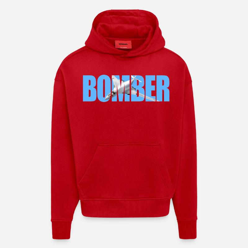Bomber Tu-160 - Hoodie- made by SPREAD  - red