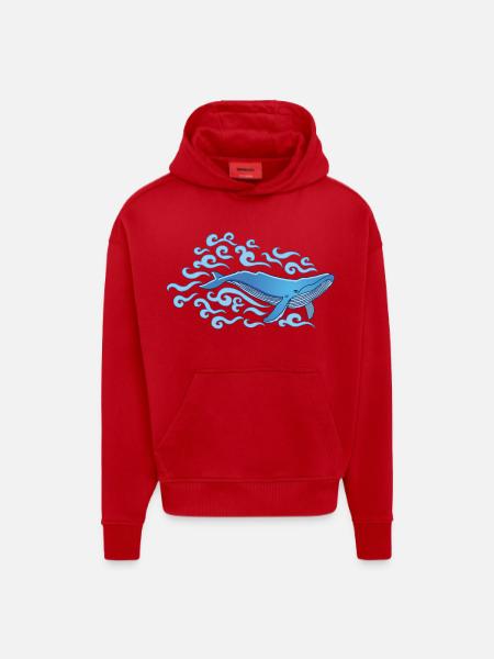 Der Blauwal - Hoodie- made by SPREAD - Rot