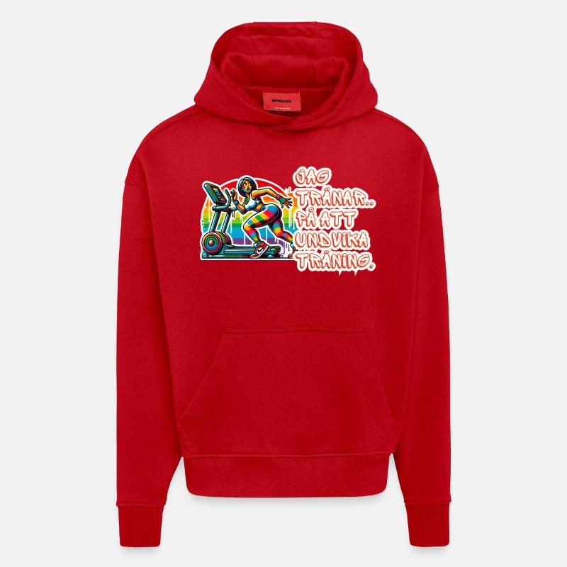 I practice avoiding exercise - Hoodie- made by SPREAD  - red