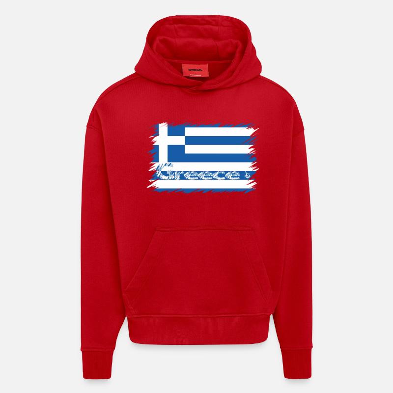 Greece - Hoodie- made by SPREAD - red