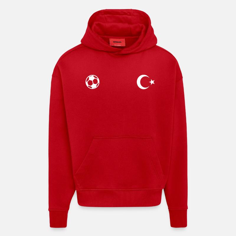 Turquie - Sweat à capuche bio épais oversize fabriqué en UE - rouge