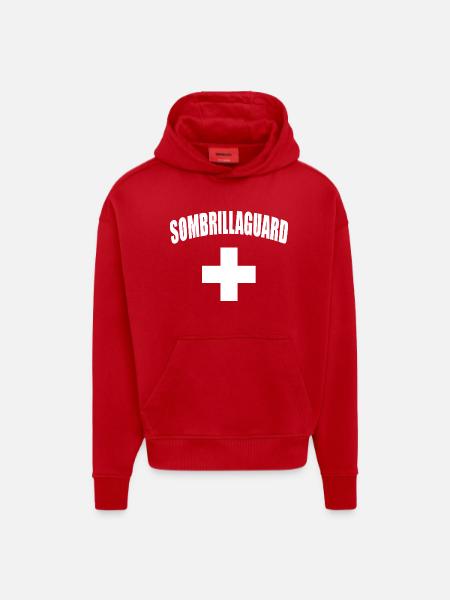 Guard parasol, lifeguard - Hoodie- made by SPREAD  - red