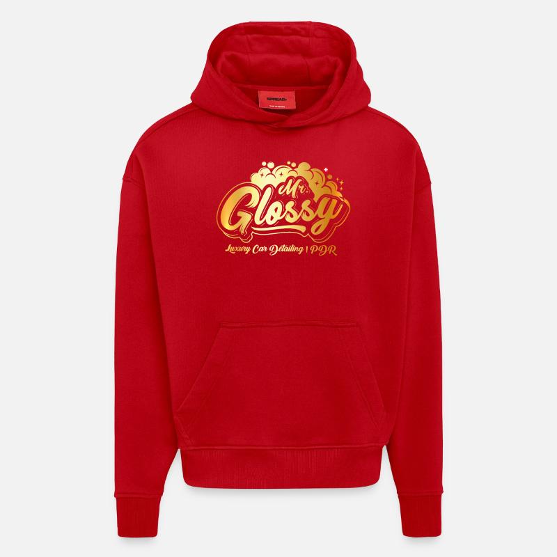 M. Brillant - Sweat à capuche bio épais oversize fabriqué en UE - rouge