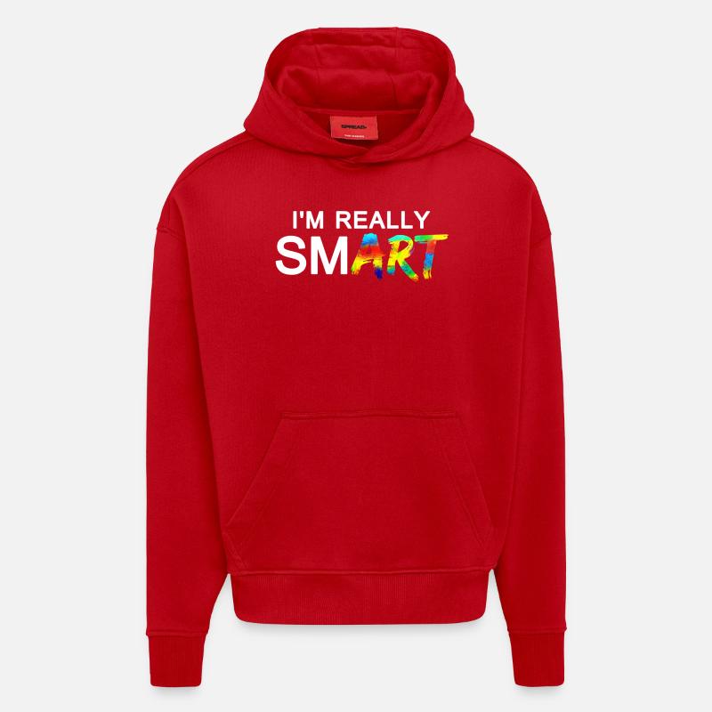 Really SmART 02 - Sweat à capuche bio épais oversize fabriqué en UE - rouge