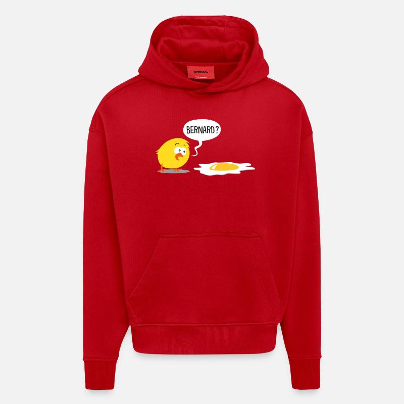 Bernard - Sweat à capuche bio épais oversize fabriqué en UE - rouge