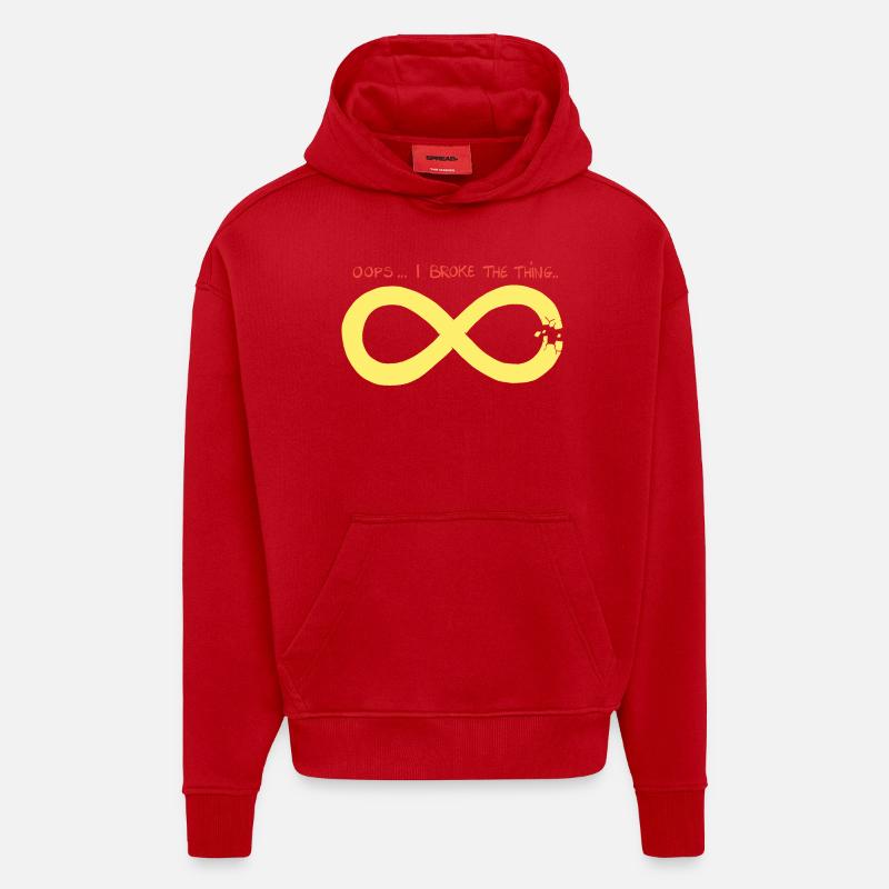 L'infini a un problème.. - Sweat à capuche bio épais oversize fabriqué en UE - rouge