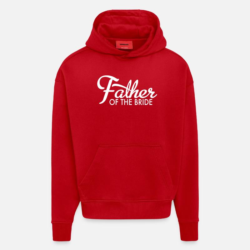 Père de la mariée - Sweat à capuche bio épais oversize fabriqué en UE - rouge