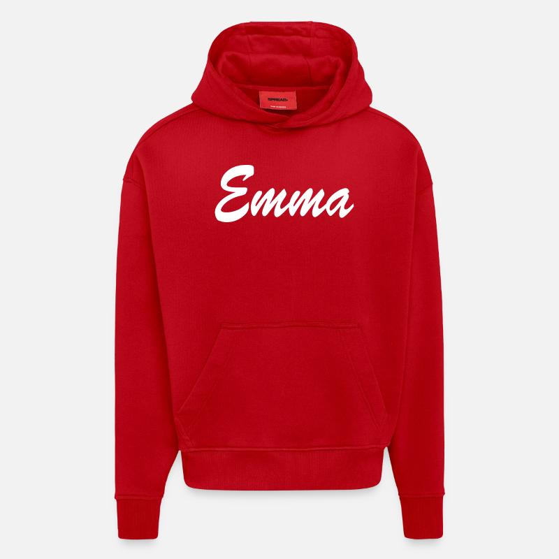 Emma - Sweat à capuche bio épais oversize fabriqué en UE - rouge