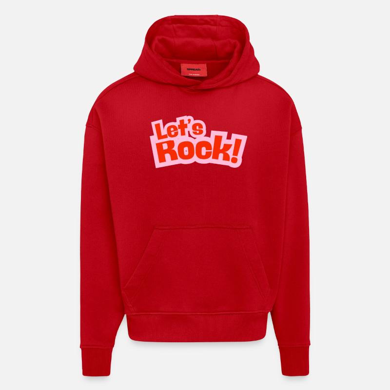 Faisons du rock - Sweat à capuche bio épais oversize fabriqué en UE - rouge