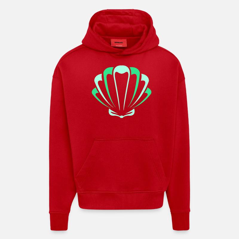shell - Hoodie- made by SPREAD  - red