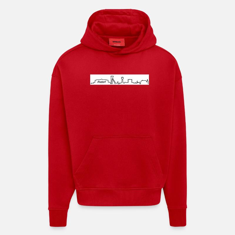 Silhouette Alsdorf - Sweat à capuche bio épais oversize fabriqué en UE - rouge