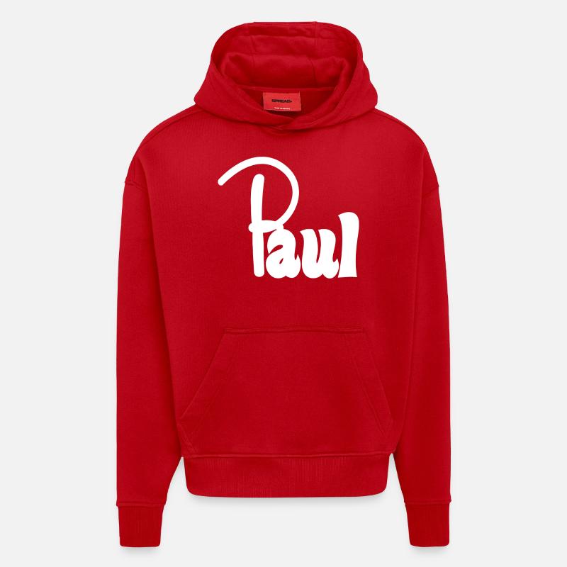 Paul - Sweat à capuche bio épais oversize fabriqué en UE - rouge