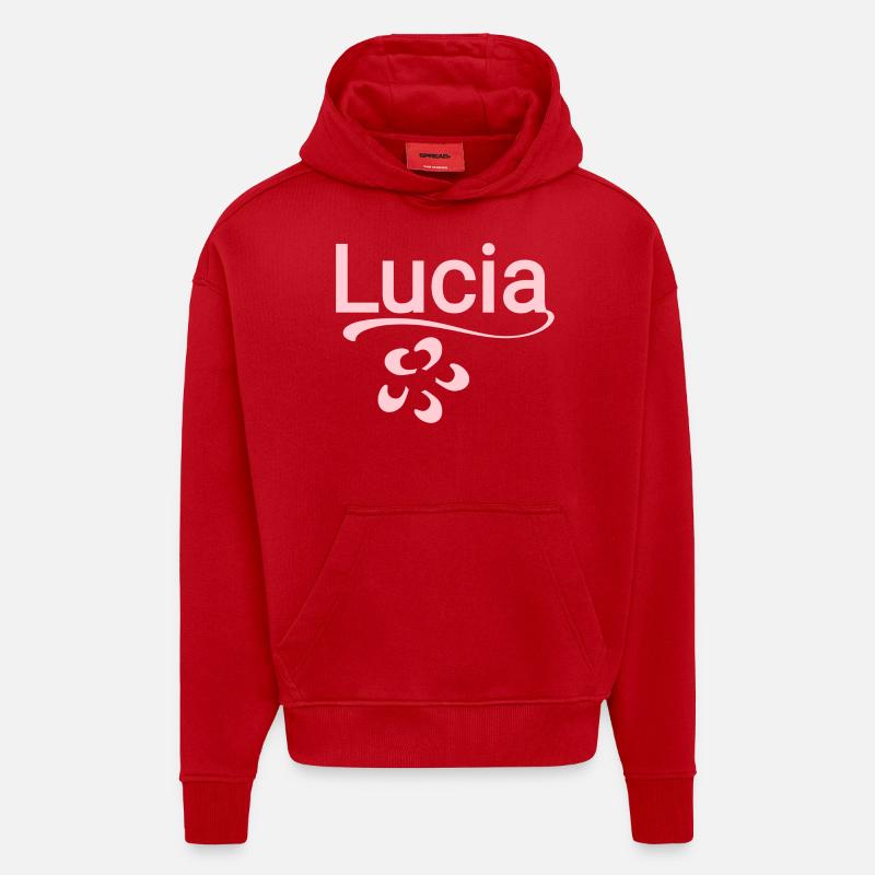Licia - Sweat à capuche bio épais oversize fabriqué en UE - rouge