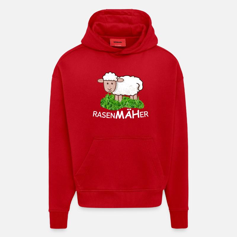 RasenMäher Schaf im Gras - Hoodie- made by SPREAD  - Rot
