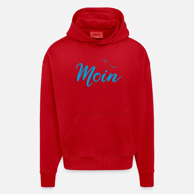 Moin - Spruch Design Geschenk - Hoodie- made by SPREAD  - Rot