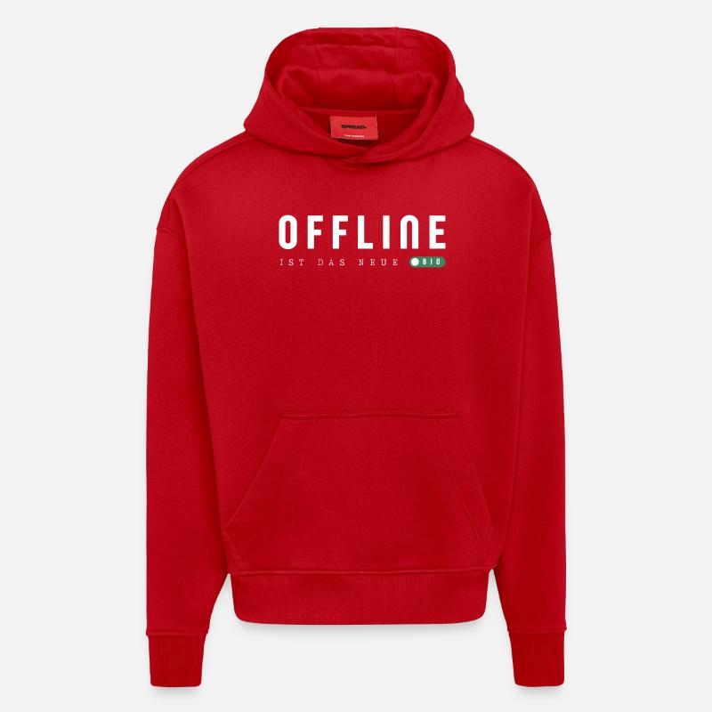 Offline ist das neue Bio - Hoodie- made by SPREAD  - Rot