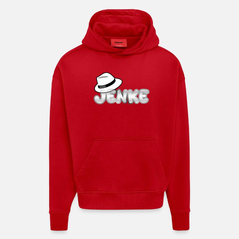 Jenke comme prénom - Sweat à capuche bio épais oversize fabriqué en UE - rouge