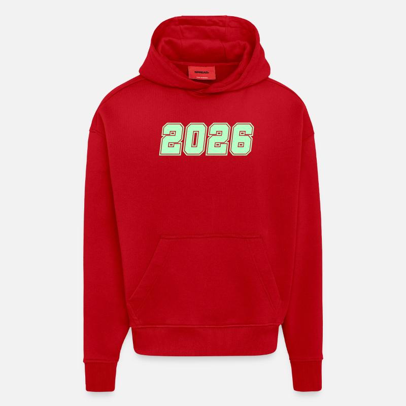2026-- - Hoodie- made by SPREAD  - Rot