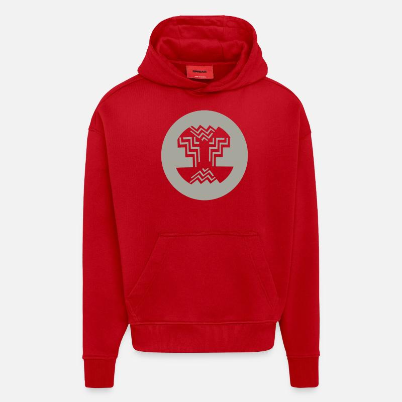 Conception circulaire-intérieure - Sweat à capuche bio épais oversize fabriqué en UE - rouge