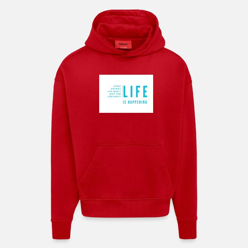 Das Leben passiert einfach - Hoodie- made by SPREAD - Rot