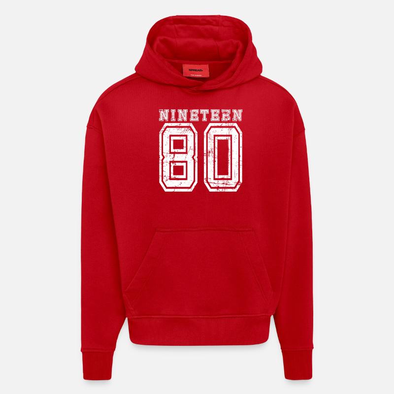 NINETEEN 1980 - Hoodie- made by SPREAD  - red