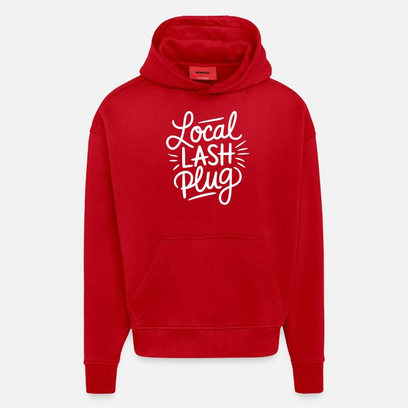 Des cils qui impressionnent - Sweat à capuche bio épais oversize fabriqué en UE - rouge