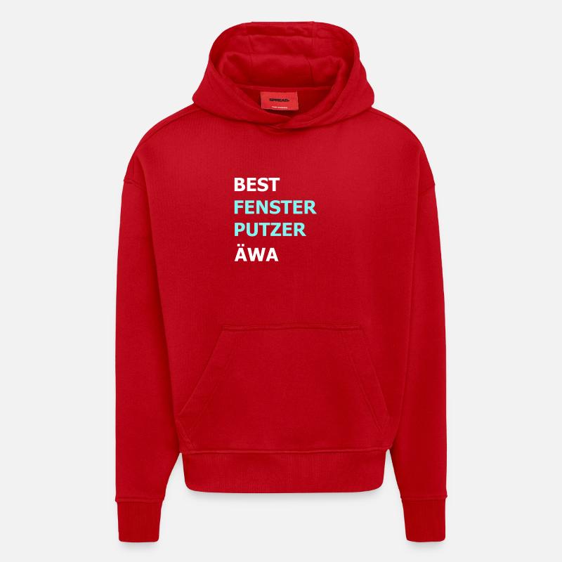 Bester Fensterputzer Reiniger Hausmann Geschenk - Hoodie- made by SPREAD  - Rot