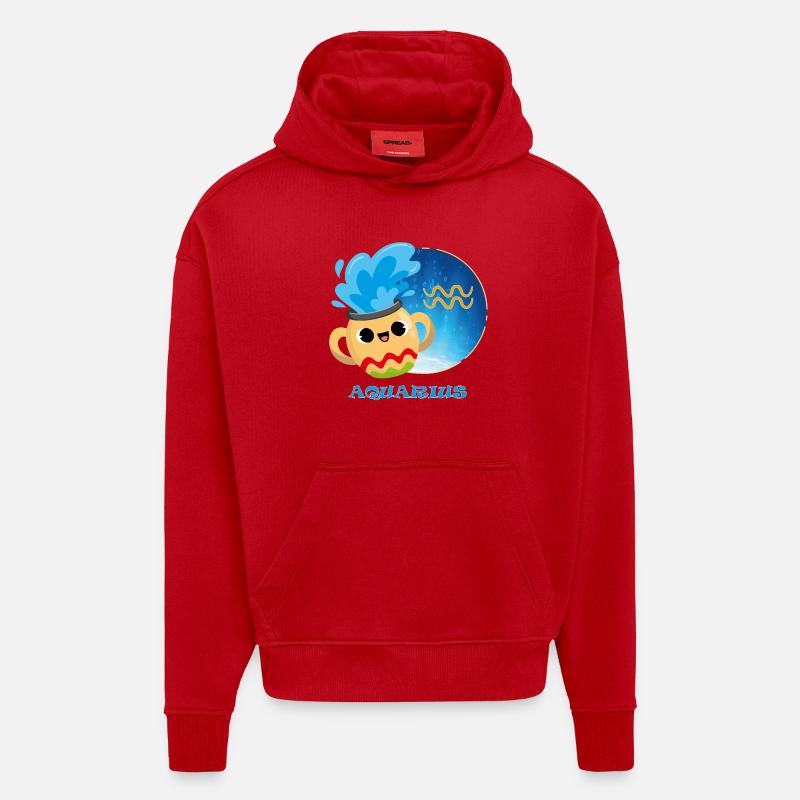 Sternzeichen Wassermann - Hoodie- made by SPREAD  - Rot