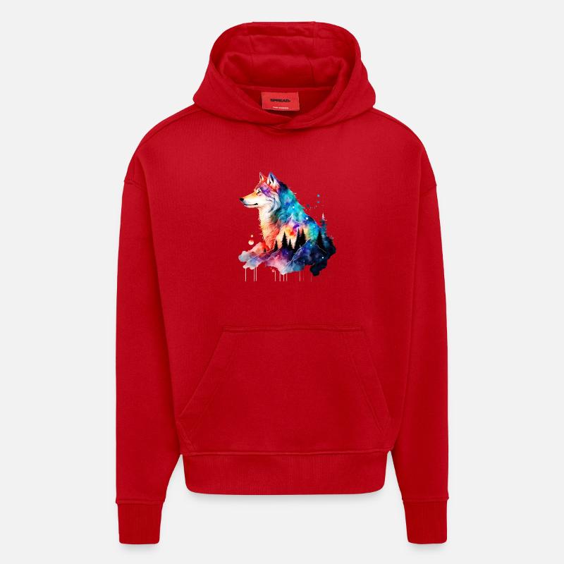 Wolf - Hoodie- made by SPREAD - Rot